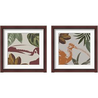 Framed 'Graphic Tropical Bird  2 Piece Framed Art Print Set' border=