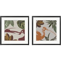 Framed 'Graphic Tropical Bird  2 Piece Framed Art Print Set' border=