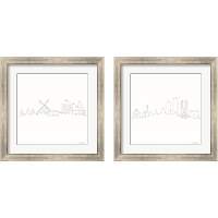 Framed 'Once Line City 2 Piece Framed Art Print Set' border=