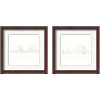 Framed 'Once Line City 2 Piece Framed Art Print Set' border=