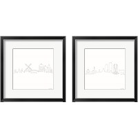 Framed 'Once Line City 2 Piece Framed Art Print Set' border=