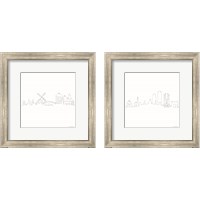 Framed Once Line City 2 Piece Framed Art Print Set
