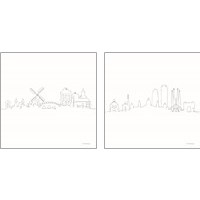 Framed Once Line City 2 Piece Art Print Set