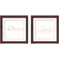 Framed 'Once Line City 2 Piece Framed Art Print Set' border=