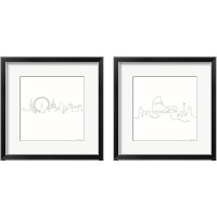 Framed 'Once Line City 2 Piece Framed Art Print Set' border=