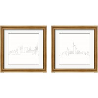 Framed 'Once Line City 2 Piece Framed Art Print Set' border=