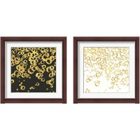 Framed 'Gold Bubbles 2 Piece Framed Art Print Set' border=