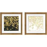 Framed 'Gold Bubbles 2 Piece Framed Art Print Set' border=