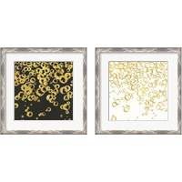 Framed 'Gold Bubbles 2 Piece Framed Art Print Set' border=