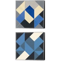 Framed 'Triangles 2 Piece Canvas Print Set' border=
