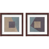 Framed 'Blue Silk Abstract 2 Piece Framed Art Print Set' border=