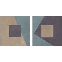 Framed 'Blue Silk Abstract 2 Piece Art Print Set' border=