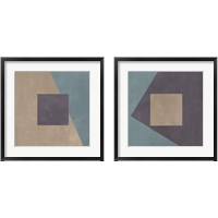 Framed Blue Silk Abstract 2 Piece Framed Art Print Set