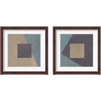 Framed Blue Silk Abstract 2 Piece Framed Art Print Set
