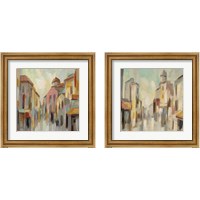 Framed 'Pastel Street 2 Piece Framed Art Print Set' border=