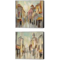 Framed 'Pastel Street 2 Piece Canvas Print Set' border=
