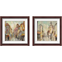 Framed 'Pastel Street 2 Piece Framed Art Print Set' border=