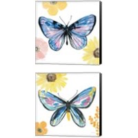 Framed 'Beautiful Butterfly 2 Piece Canvas Print Set' border=