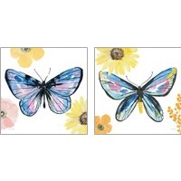 Framed 'Beautiful Butterfly 2 Piece Art Print Set' border=