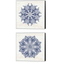 Framed Bohemian Vibes Mandala Blue 2 Piece Canvas Print Set