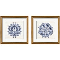 Framed Bohemian Vibes Mandala Blue 2 Piece Framed Art Print Set