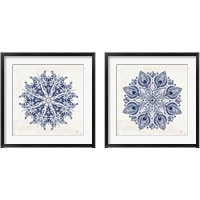 Framed Bohemian Vibes Mandala Blue 2 Piece Framed Art Print Set