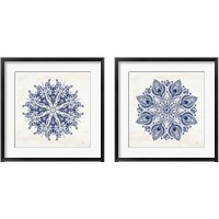 Framed 'Bohemian Vibes Mandala Blue 2 Piece Framed Art Print Set' border=