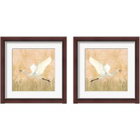 Framed Egret Alighting 2 Piece Framed Art Print Set