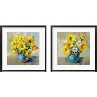 Framed 'Sunflower Still Life 2 Piece Framed Art Print Set' border=