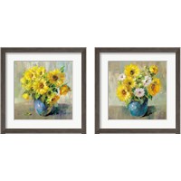 Framed 'Sunflower Still Life 2 Piece Framed Art Print Set' border=