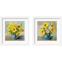 Framed 'Sunflower Still Life 2 Piece Framed Art Print Set' border=