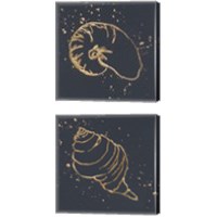 Framed 'Gold Sea Life 2 Piece Canvas Print Set' border=