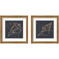 Framed 'Gold Conch 2 Piece Framed Art Print Set' border=