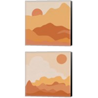 Framed 'Mountainous Orange 2 Piece Canvas Print Set' border=