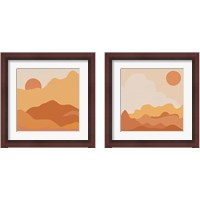 Framed 'Mountainous Orange 2 Piece Framed Art Print Set' border=