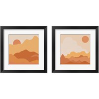 Framed 'Mountainous Orange 2 Piece Framed Art Print Set' border=