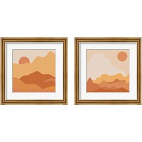 Framed 'Mountainous Orange 2 Piece Framed Art Print Set' border=