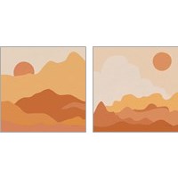Framed Mountainous Orange 2 Piece Art Print Set