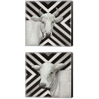 Framed 'January Cow 2 Piece Canvas Print Set' border=