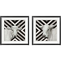 Framed 'January Cow 2 Piece Framed Art Print Set' border=