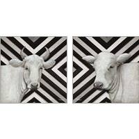 Framed 'January Cow 2 Piece Art Print Set' border=