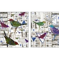 Framed 'Bird Intersection 2 Piece Art Print Set' border=