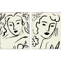 Framed 'Matisse's Muse Portrait 2 Piece Art Print Set' border=