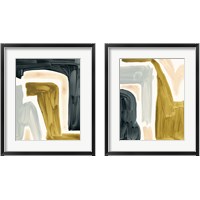 Framed Brushy Shapes 2 Piece Framed Art Print Set