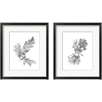 Framed 'Oak Leaf Pencil Sketch 2 Piece Framed Art Print Set' border=
