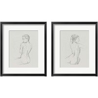 Framed Female Back Sketch 2 Piece Framed Art Print Set