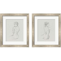 Framed 'Female Back Sketch 2 Piece Framed Art Print Set' border=