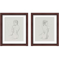 Framed Female Back Sketch 2 Piece Framed Art Print Set