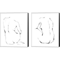 Framed 'Seated Figure Pose 2 Piece Canvas Print Set' border=