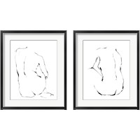 Framed 'Seated Figure Pose 2 Piece Framed Art Print Set' border=